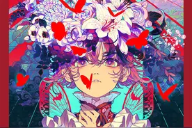 插画师秋赤音笔下女孩插画作品，颜色简直美炸了图片