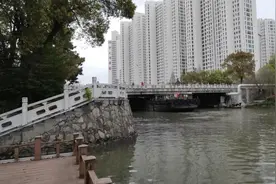 看！500吨大铁船被卡姜堰人民桥下！图片