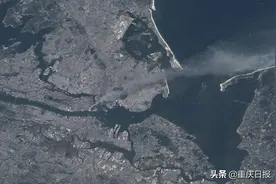 NASA公布911事件卫星图像，太空可见曼哈顿滚滚浓烟图片