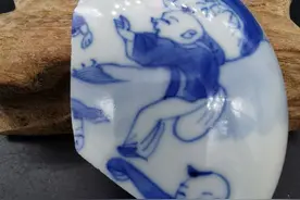 清康熙青花婴戏图瓷片分享图片