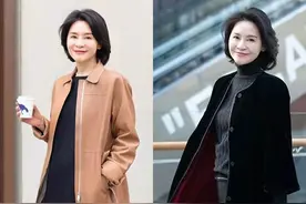 五六十岁的女人，放弃大衣、打底裤吧！60岁阿姨这样穿，显瘦高级图片