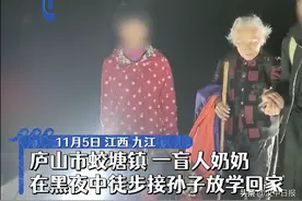 亲情丨盲人奶奶徒步1小时接孙子图片