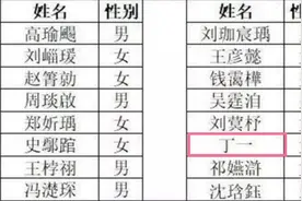 有种“懵”叫语文老师点名，一看花名册，唯一认识的是“丁一”图片