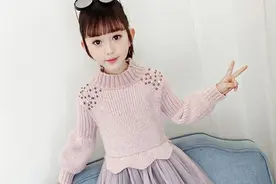 女童毛衣裙子洋气公主裙连衣裙冬裙冬装图片