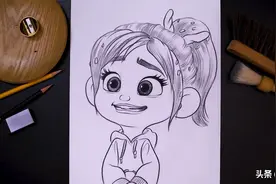 手工绘画作品，带你学习卡通小女孩的草图绘制过程！图片