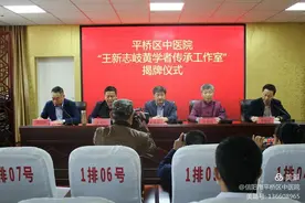 王新志岐黄学者传承工作室授牌暨名老中医带徒拜师仪式在平桥区中医院隆重召开图片
