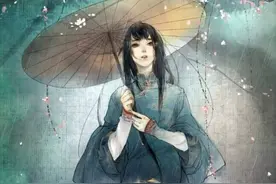 上联：撑伞接落花，看那西风骑瘦马。下联：？图片