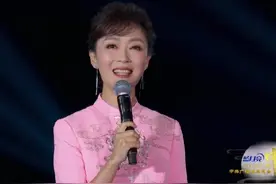 庞晓戈穿粉色衣服主持央视中秋晚会，非常中国风，复古又减龄图片