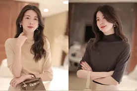 秋天做个温柔的女子，针织衫这样穿，演绎出精致感与女人味图片