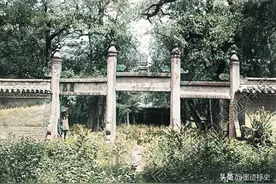 山东邹城市：1907年的邹县，孟庙、孟母故宅、敕褒节孝碑图片