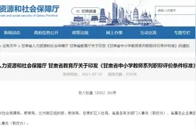 最新通知！甘肃省中小学教师系列职称评价条件标准发布图片