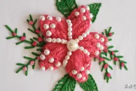手工绣花作品，带你学习如何刺绣漂亮的五角星珠花图片