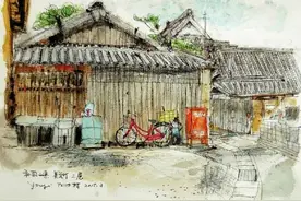 日本画家 加藤要治 一组钢笔淡彩风景速写写生作品欣赏图片