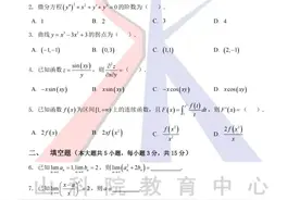 2021年山东专升本考试高等数学Ⅱ真题图片