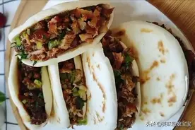 陕西的传统美食肉夹馍的做法分享，味道鲜美可口，吃到停不下来图片