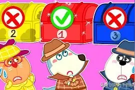 小灰狼穿上猫小子、睡衣小英雄的衣服去帮助妈妈送东西图片