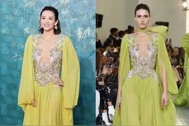 章子怡穿ElieSaab也踢到铁板，身材比例变五五身，咋办？图片