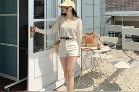 女生夏季清爽穿搭，时尚还显身材，照着穿就很好看图片