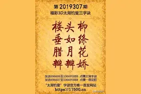 3D福彩字谜真正的大师级人物，太湖三字诀图片