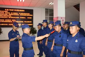 红崖子政府专职消防站利用晚点名时间组织常态化酒精测试图片