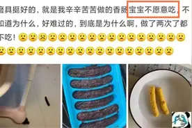 宝妈吐槽：辛苦做的辅食宝宝却不愿意吃，晒照后网友表示理解图片
