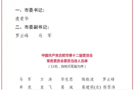 合肥市选出新一届市委、市纪委领导班子图片
