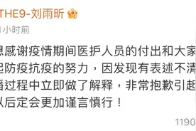 刘雨昕为不当发言道歉，曾在采访中说感谢疫情图片