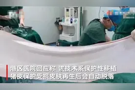 医院回应猪躺手术台被剥皮移植：用于覆盖烧伤病人皮肤图片