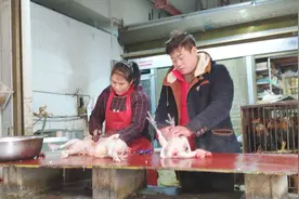 菜市场里面的夫妻家禽宰杀档，加工费5元一只，一天加工300只左右视频封面