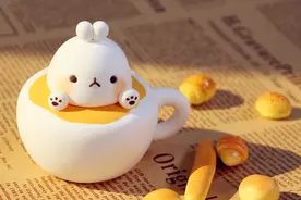 有创意的小兔子粘土手工！也太可爱了吧图片