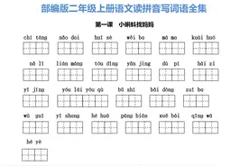 部编版二年级上册语文：看拼音写词语（分课练习）一升二家长收藏图片