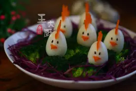开心鹌鹑蛋小鸡，用来做美食装饰最好不过了，非常简单，保证学会图片