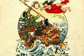 儿童连环画《哪吒闹海》，传统故事，彩色连环画图片