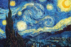 梵高《星夜》：视觉盛宴下的梦幻神秘，探索精神世界的永恒瑰宝图片