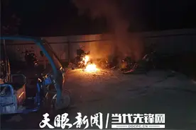 金沙一男子深夜偷汽油，用打火机照明烧毁10辆车图片
