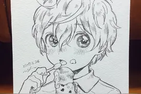 可爱男孩子的铅笔画，我爱了，你们呢？画师：neguko92图片