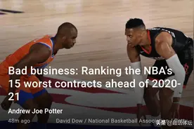 NBA现役15大垃圾合同：保罗仅排12，威少高居第2图片