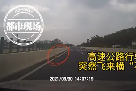 惊险！高速上大石块砸中车窗，驾驶员堪称教科书式反应图片
