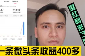 发了一个微头条，第二天竟然有400元多收益，是红利期到来吗