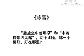 《咏雪》中两个比喻，哪一个更好？视频封面