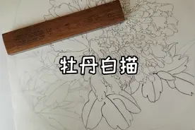 工笔画教程牡丹白描底稿勾线国画视频封面