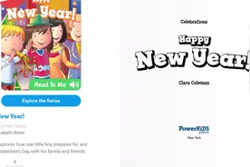 美国小学一年级英语绘本朗读 Happy New Year!视频封面