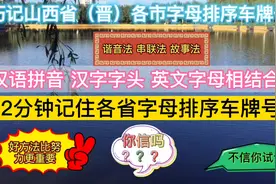 2分钟记住山西省（晋）字母排序车牌号 你信吗？视频封面