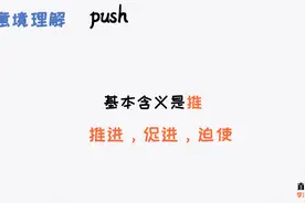 50个英语高频动词之push，基本含义是推，引申推进、促进、迫使视频封面