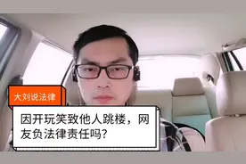 大刘说法律：因开玩笑致他人跳楼，网友负法律责任吗？视频封面