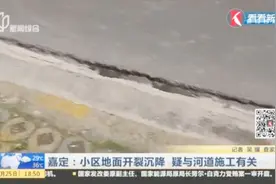 上海嘉定一小区地面开裂沉降，可塞下2个拳头， 疑与河道施工有关视频封面