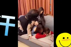 女生版叠罗汉，最下面的小姐姐要受不了了！视频封面