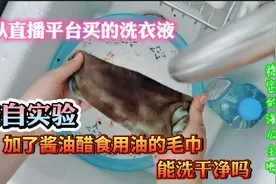 直播平台购买的洗衣液，主播说多脏都能洗干净，实拍做实验验证