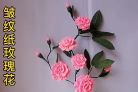 皱纹纸玫瑰花简单易学，快快动手做吧！视频封面