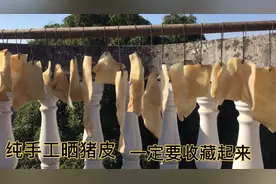 阿姐用自家秘方教你“晒猪皮”从选猪皮到煮熟到晒干，诀窍在这里视频封面